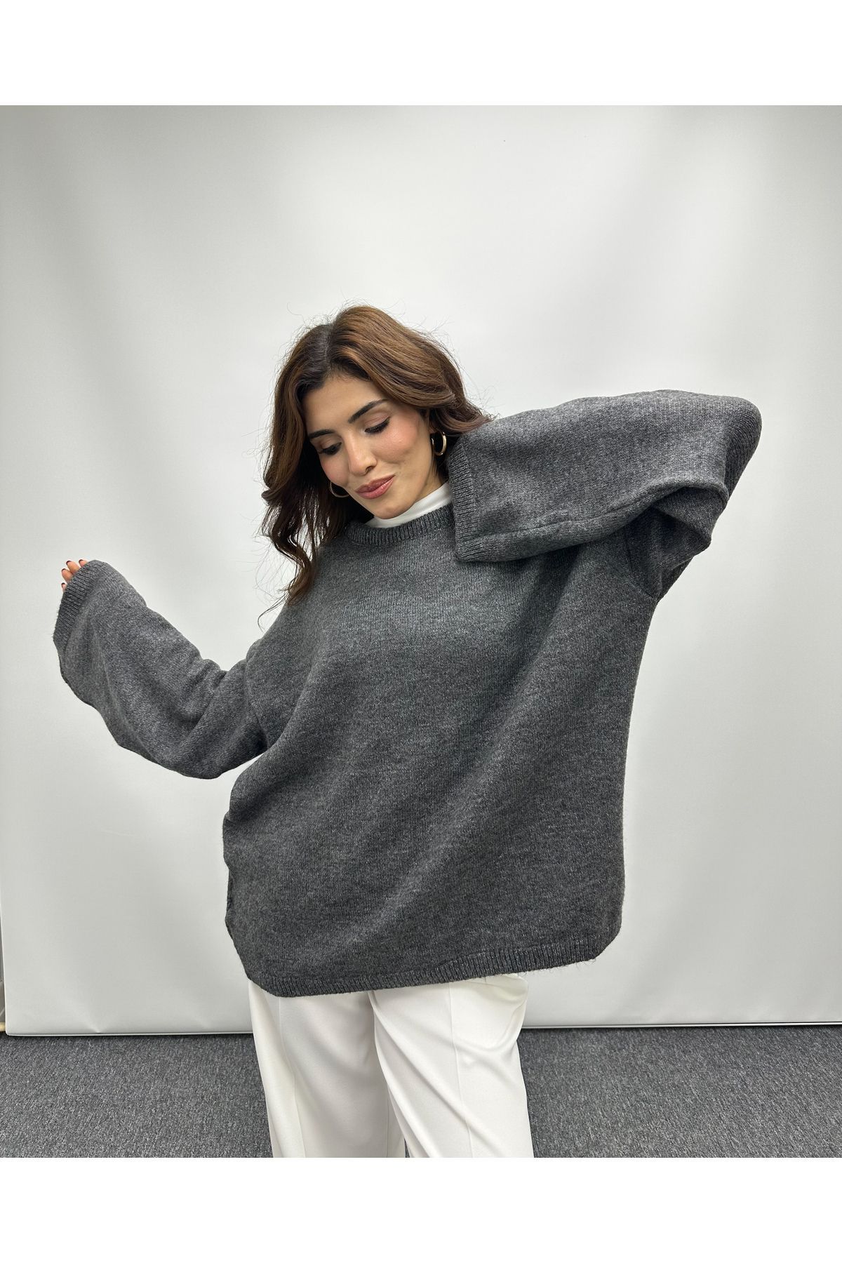 Oversize Bisiklet Yaka Kazak Oversize Bisiklet Yaka Kazak