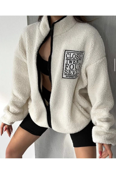 Unisex Bay uyumlu nakışlı pelus closed Ceket Unisex Bay uyumlu nakışlı pelus closed Ceket
