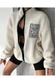 Unisex Bay uyumlu nakışlı pelus closed Ceket Unisex Bay uyumlu nakışlı pelus closed Ceket