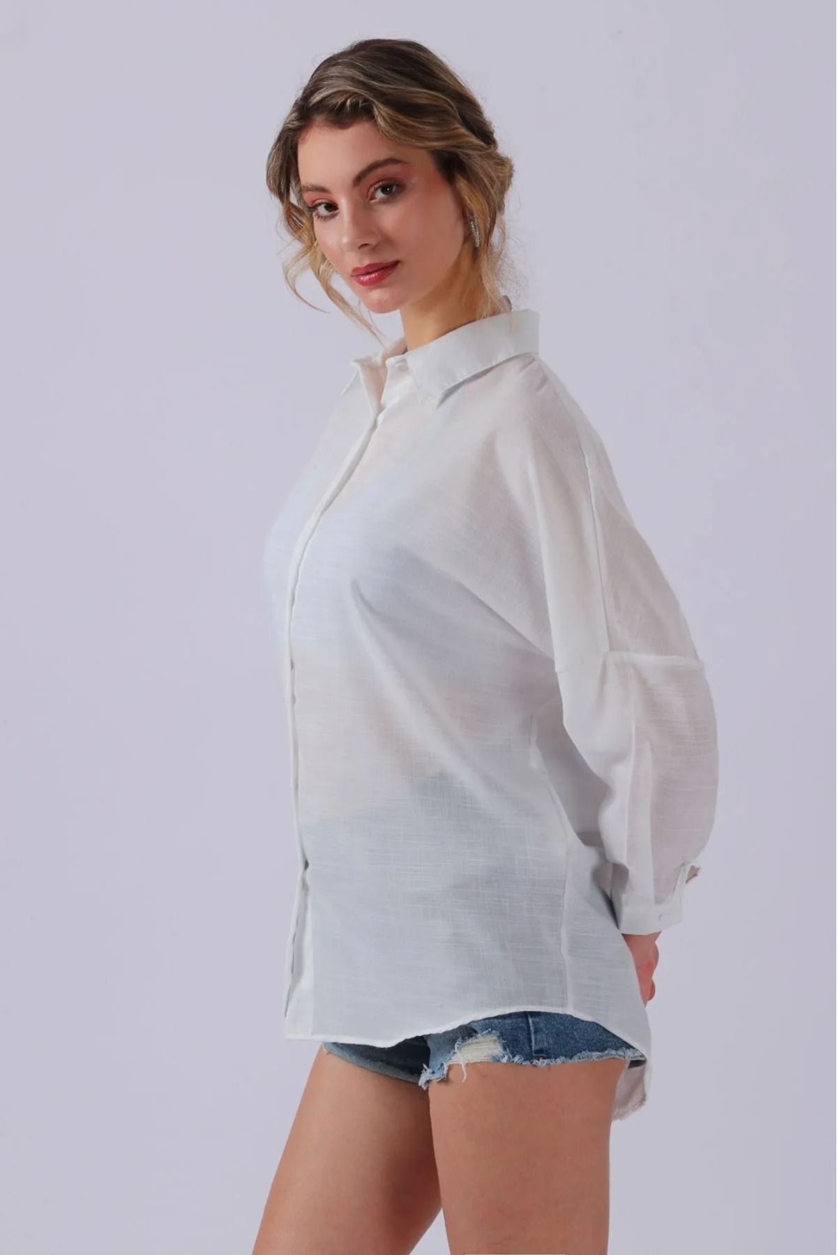 Oversize Keten Gömlek Oversize Keten Gömlek