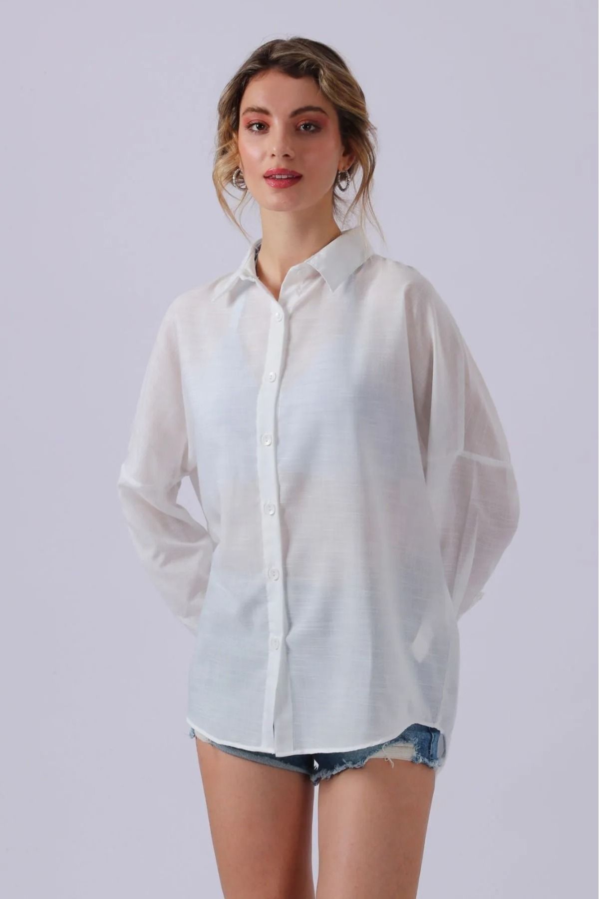 Oversize Keten Gömlek Oversize Keten Gömlek