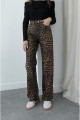 Siyah Gage Leopar Desenli Straight Jean Siyah Gage Leopar Desenli Straight Jean