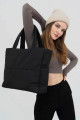 Siyah Kabartmalı Puf Kumaş Shopper Çanta Napoli Siyah Siyah Kabartmalı Puf Kumaş Shopper Çanta Napoli Siyah