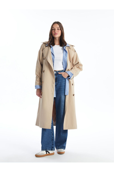 Lcw Ceket Yaka Düz Oversize Kadın Trençkot Lcw Ceket Yaka Düz Oversize Kadın Trençkot