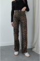 Siyah Gage Leopar Desenli Straight Jean Siyah Gage Leopar Desenli Straight Jean