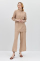 Kolları Çıt Çıt Detaylı Pantolon Tunik Takım Bej Kolları Çıt Çıt Detaylı Pantolon Tunik Takım Bej