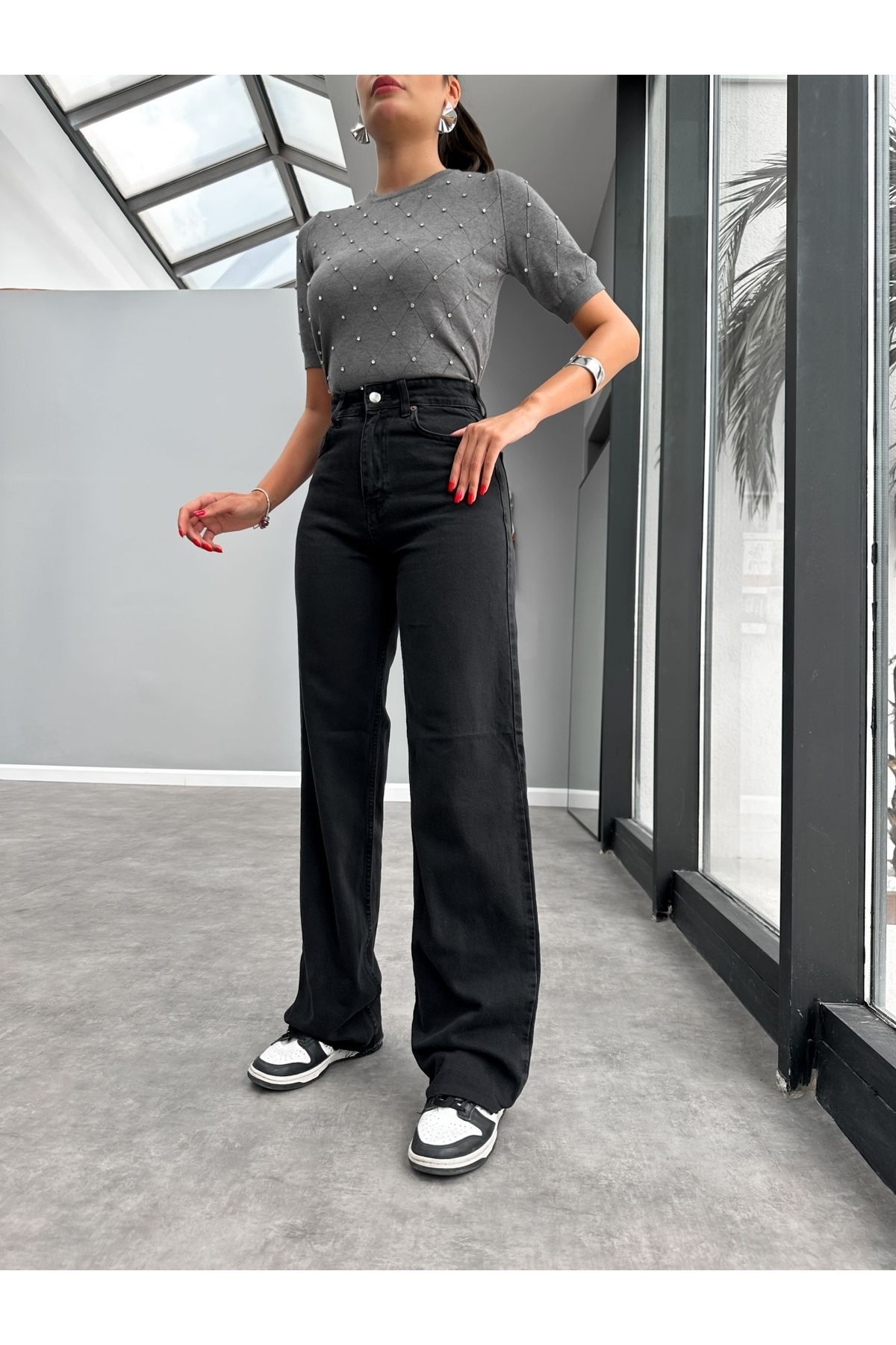 Koyu Antrasit Wide-Leg Jean Koyu Antrasit Wide-Leg Jean