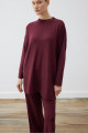 VOLETA MERSERİZE TRİKO PANTOLONLU TAKIM BORDO VOLETA MERSERİZE TRİKO PANTOLONLU TAKIM BORDO