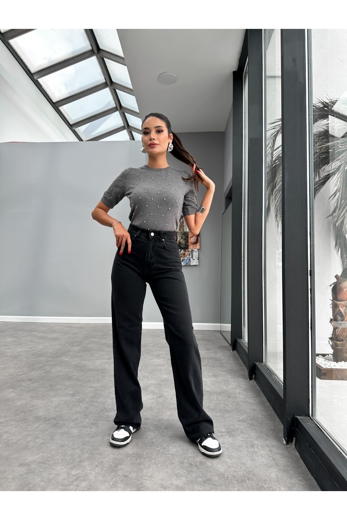 Koyu Antrasit Wide-Leg Jean Koyu Antrasit Wide-Leg Jean