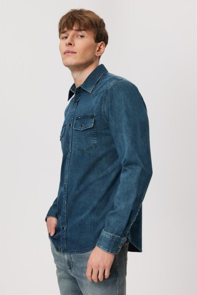 Wolker 2 Erkek Jean Gömlek Denım Wolker 2 Erkek Jean Gömlek Denım