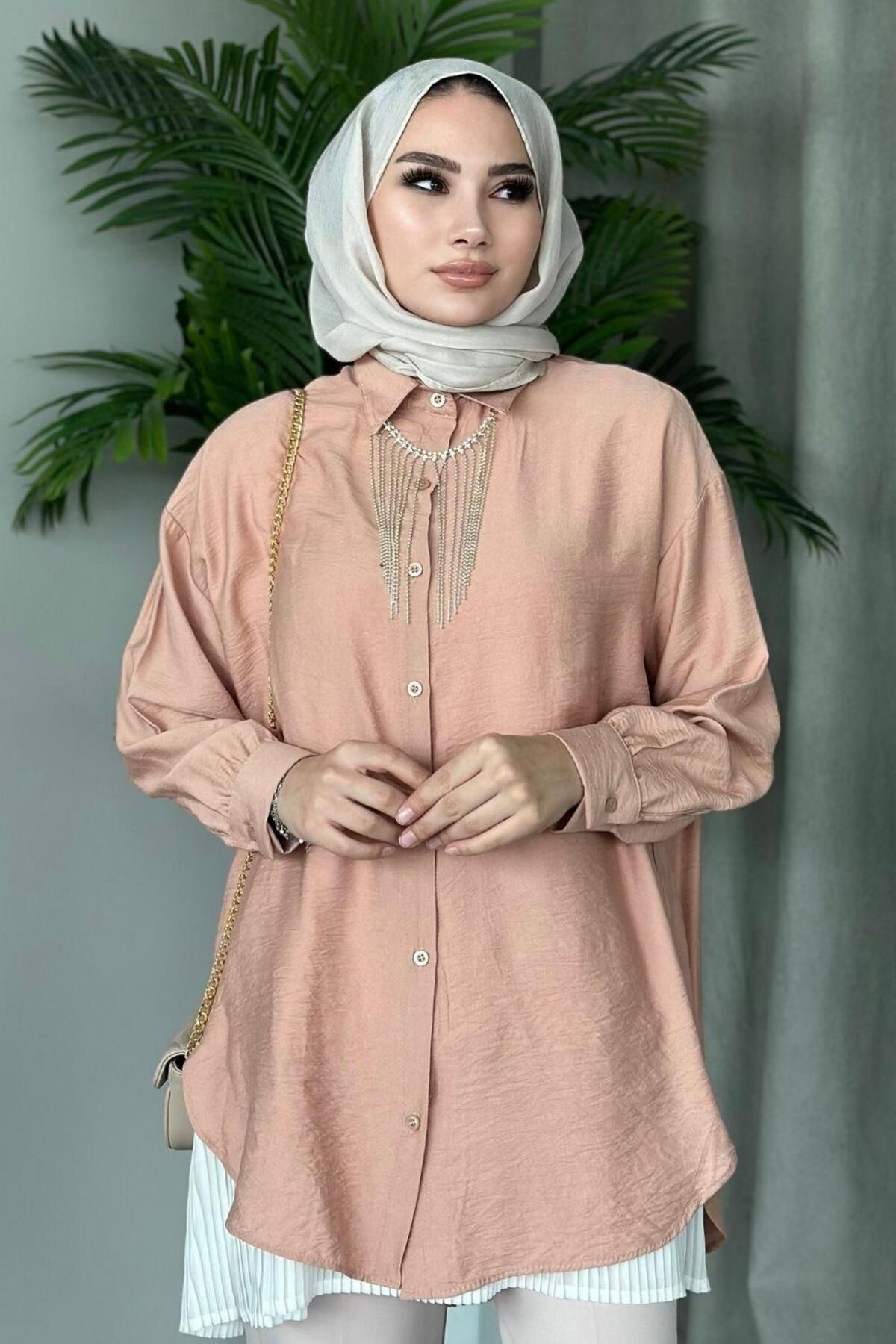 Kolyeli Tunik Camel Kolyeli Tunik Camel