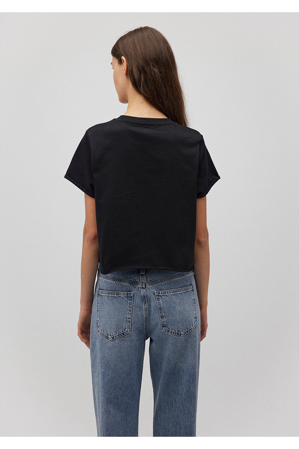 Siyah Basic Tişört Crop / Kısa Kesim 168220-900 Siyah Basic Tişört Crop / Kısa Kesim 168220-900