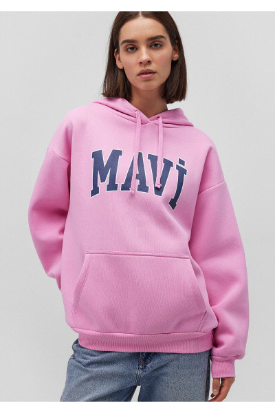 Logo Baskılı Kapüşonlu Pembe Sweatshirt 1600361-71038 Logo Baskılı Kapüşonlu Pembe Sweatshirt 1600361-71038