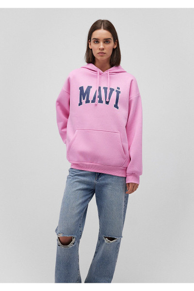 Logo Baskılı Kapüşonlu Pembe Sweatshirt 1600361-71038 Logo Baskılı Kapüşonlu Pembe Sweatshirt 1600361-71038