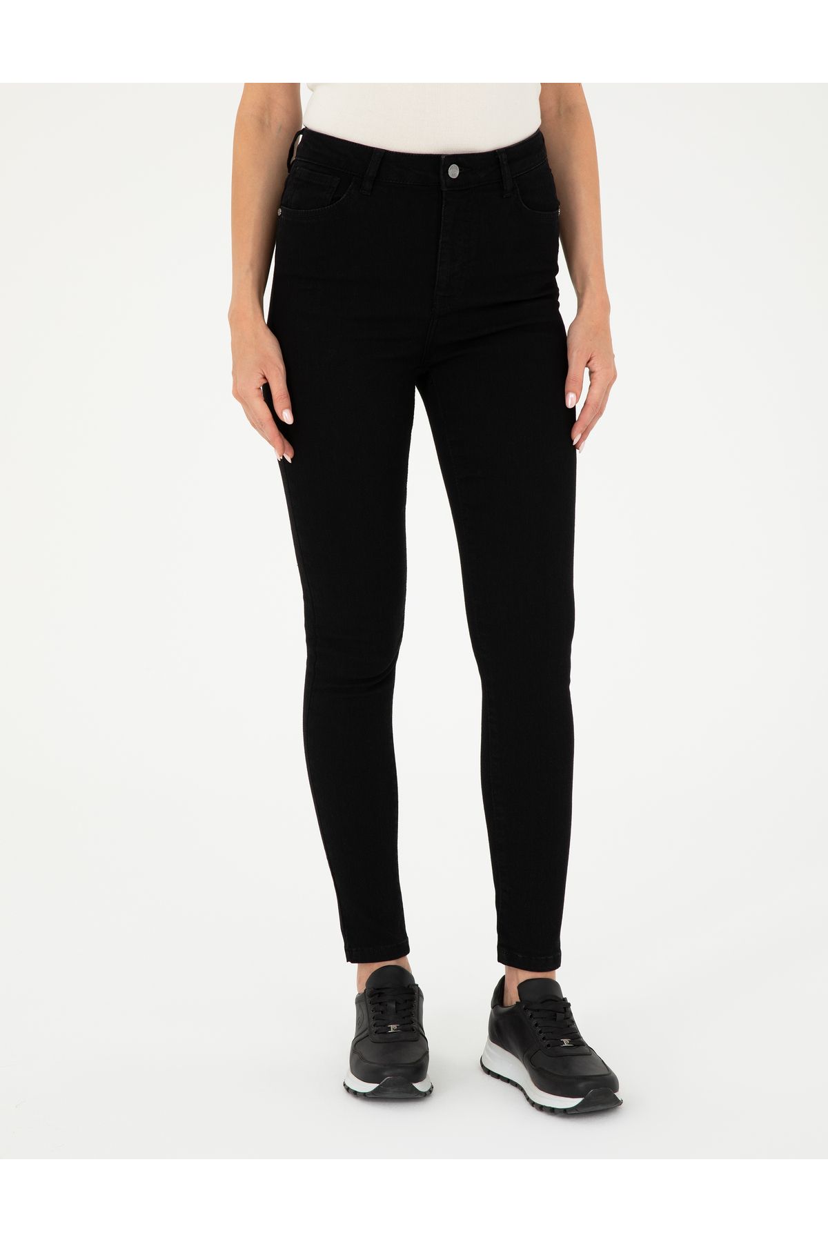 Siyah Skinny Fit Jean Pantolon 50292438-VR046 Siyah Skinny Fit Jean Pantolon 50292438-VR046