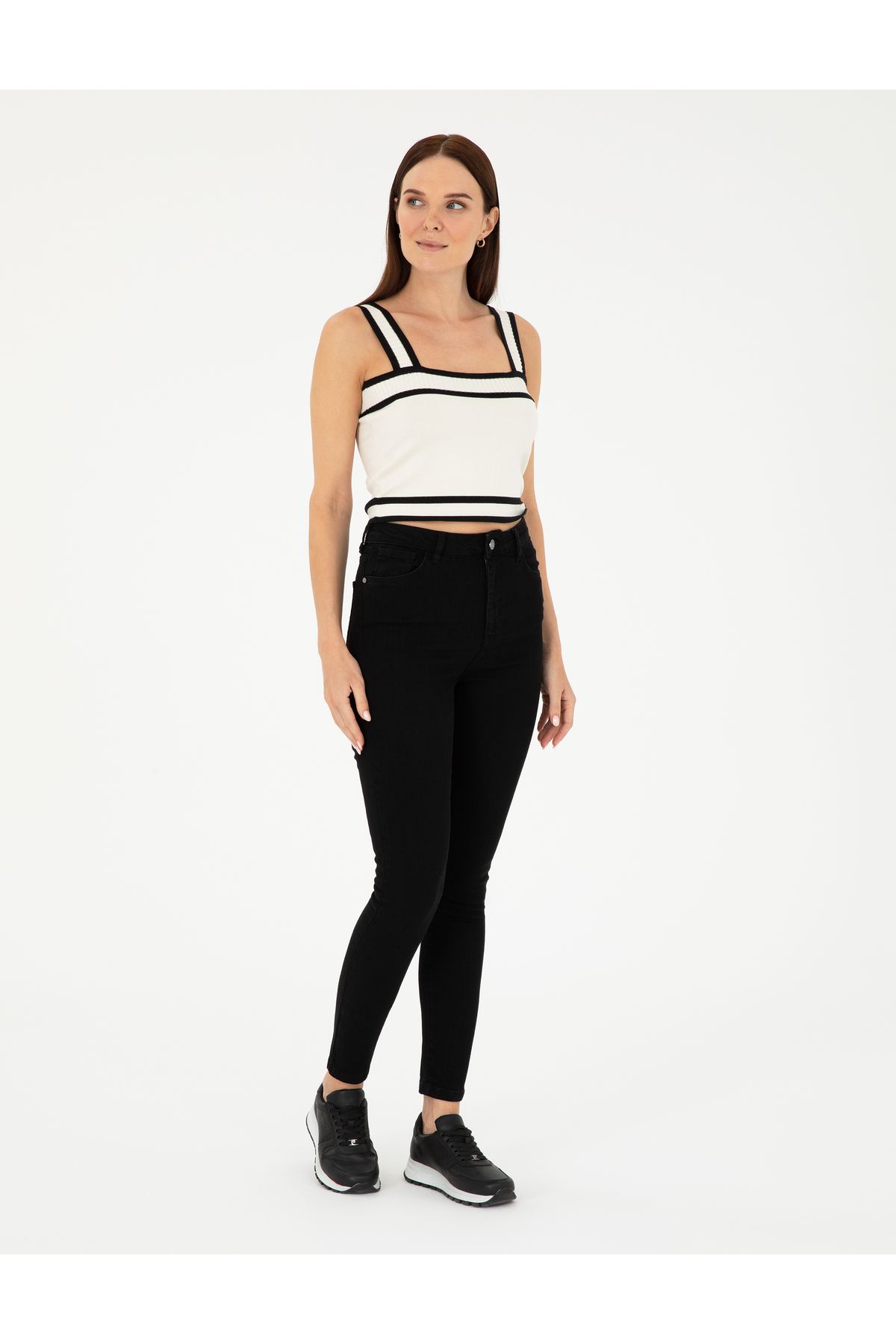 Siyah Skinny Fit Jean Pantolon 50292438-VR046 Siyah Skinny Fit Jean Pantolon 50292438-VR046