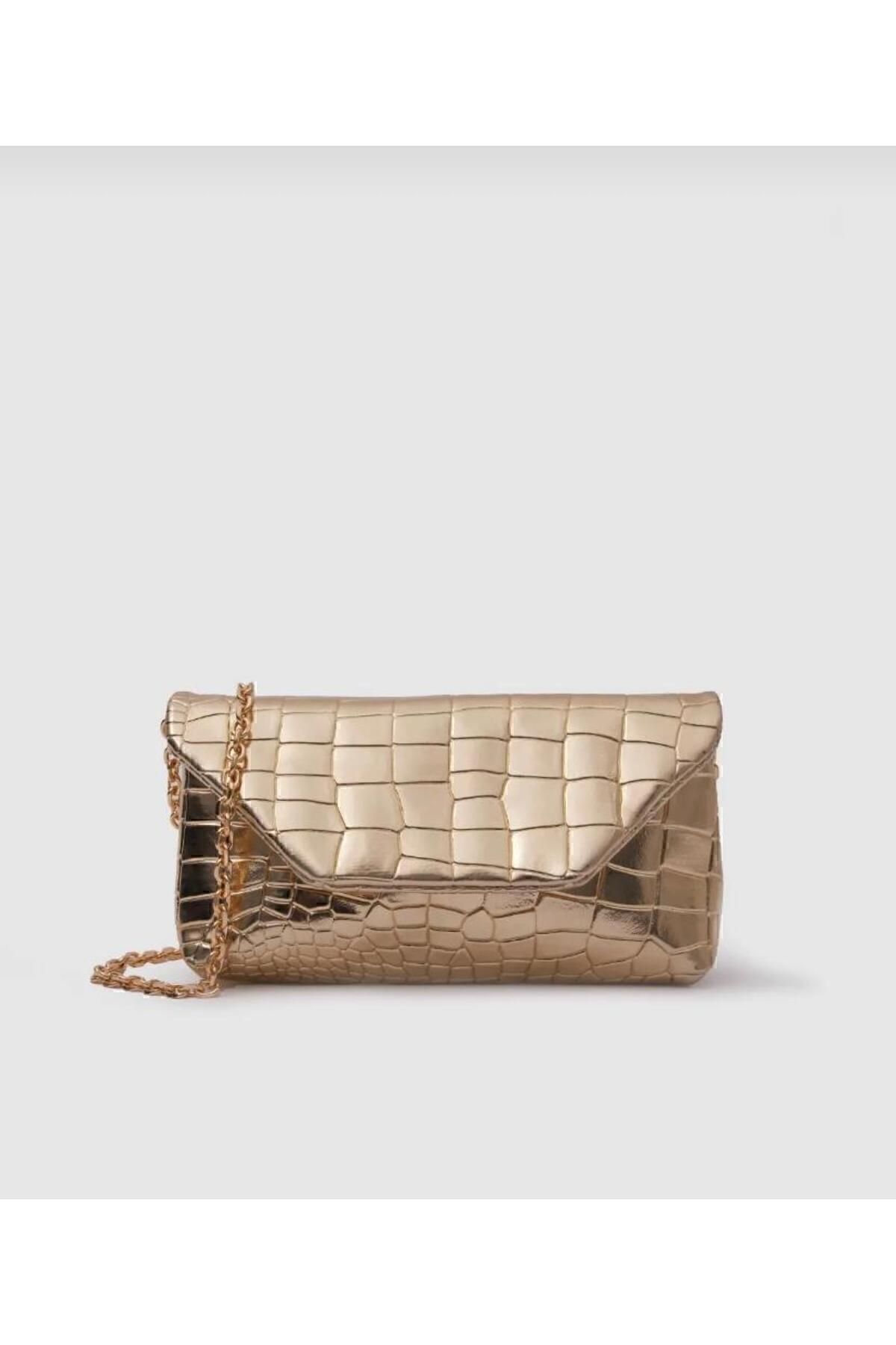 Stores Kadın Kroko Desen Zincir Askılı Mini Çapraz Çanta Stores Kadın Kroko Desen Zincir Askılı Mini Çapraz Çanta