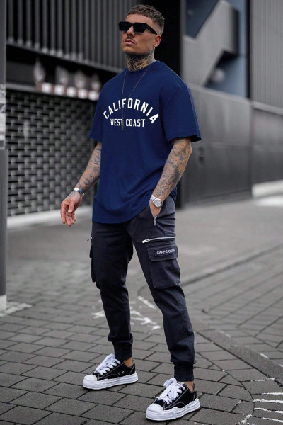 Unisex West Coast Baskılı Oversize Tshirt