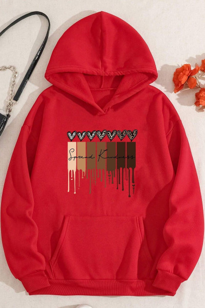 Leopar Kalp Baskılı Oversize Sweatshirt Leopar Kalp Baskılı Oversize Sweatshirt