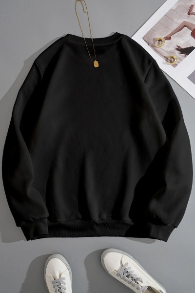 Unisex Uzay Temalı Bisiklet Yaka Sweatshirt Unisex Uzay Temalı Bisiklet Yaka Sweatshirt