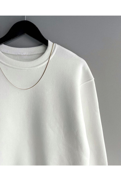 Unisex Düz Beyaz Sweatshirt Unisex Düz Beyaz Sweatshirt