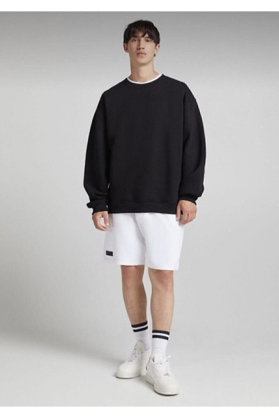 LUNAVISITA Pamuklu Unisex Oversize Basic Bisiklet Yaka Sweatshirt LUNAVISITA Pamuklu Unisex Oversize Basic Bisiklet Yaka Sweatshirt