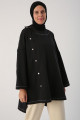 Siyah Sim Dikişli Çıtçıtlı Oversize Tunik Siyah Sim Dikişli Çıtçıtlı Oversize Tunik