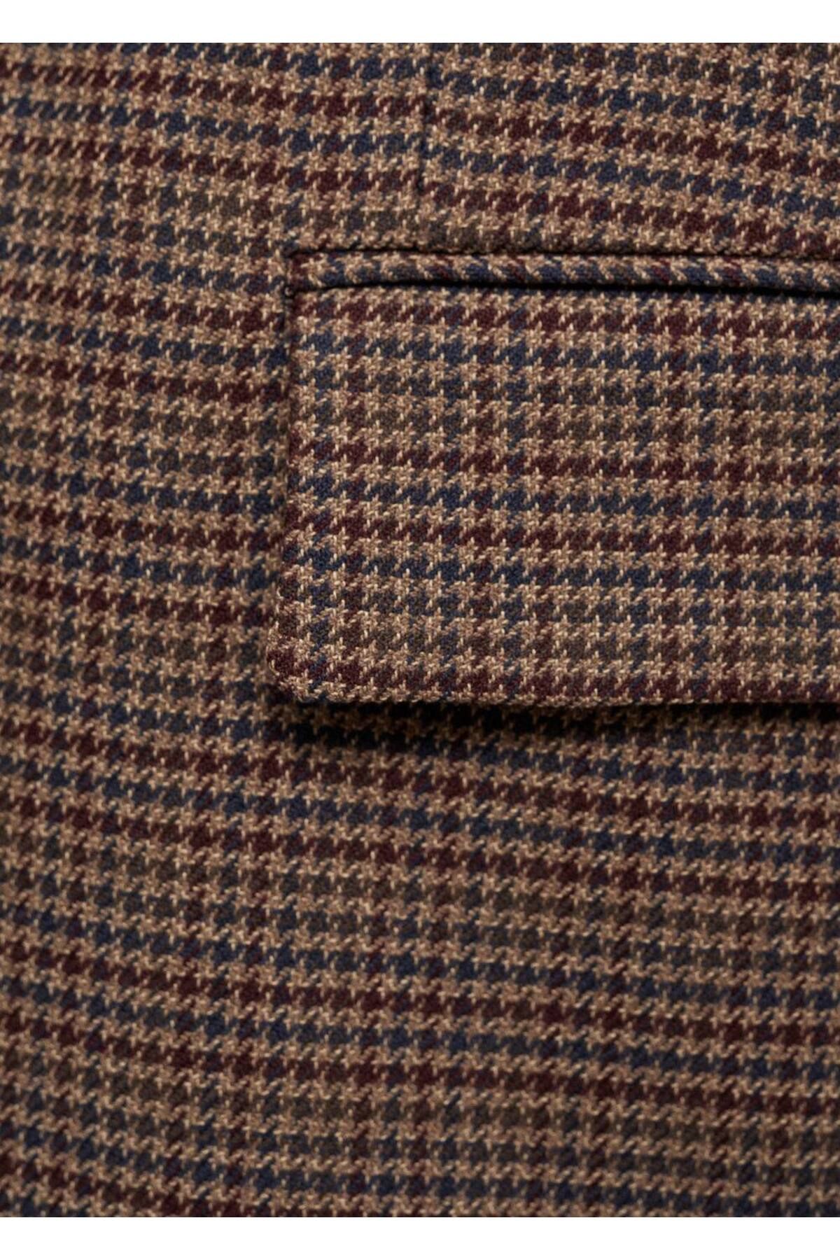 Kazayağı Kare Desenli Blazer Ceket Kazayağı Kare Desenli Blazer Ceket