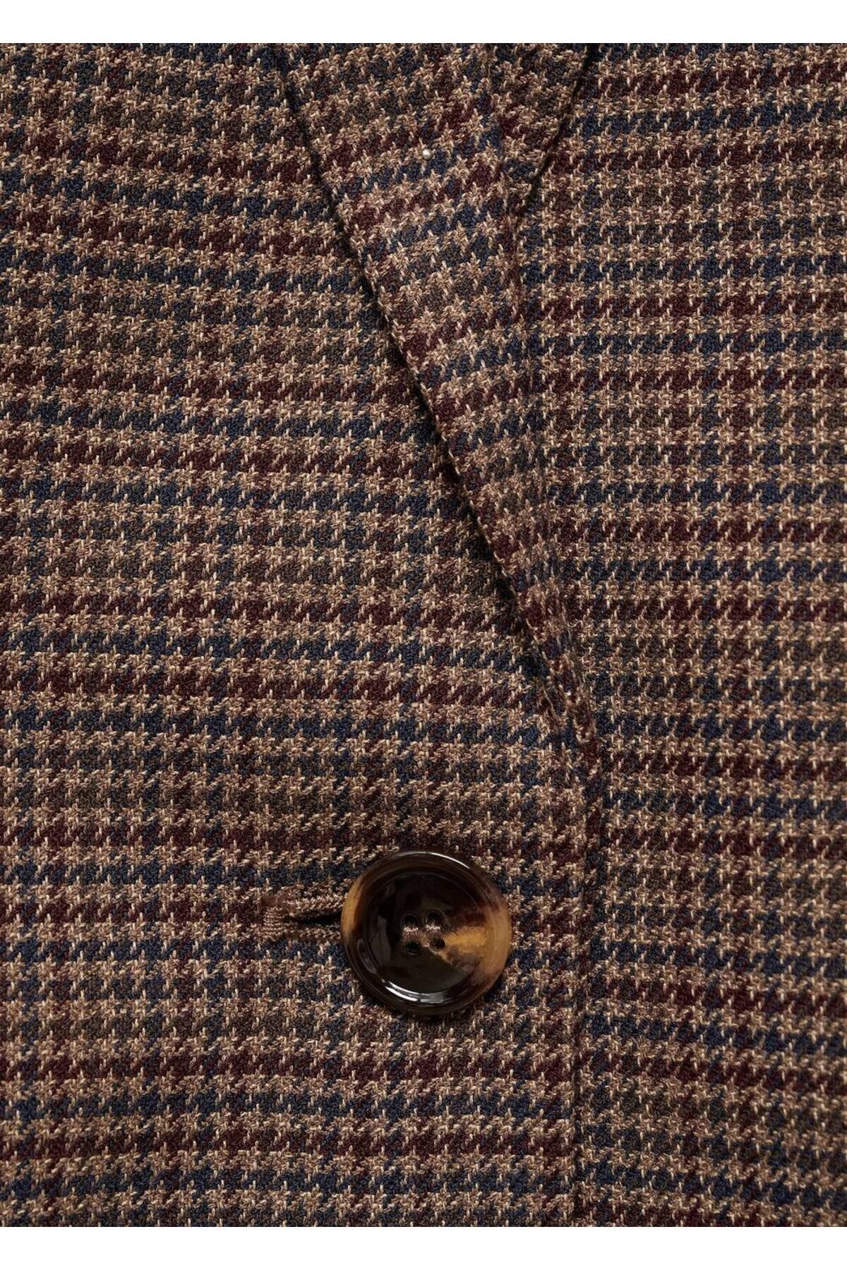Kazayağı Kare Desenli Blazer Ceket Kazayağı Kare Desenli Blazer Ceket