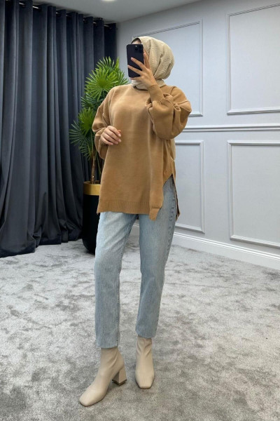 Yarı Zincirli Triko Kazak Büskivi Yarı Zincirli Triko Kazak Büskivi