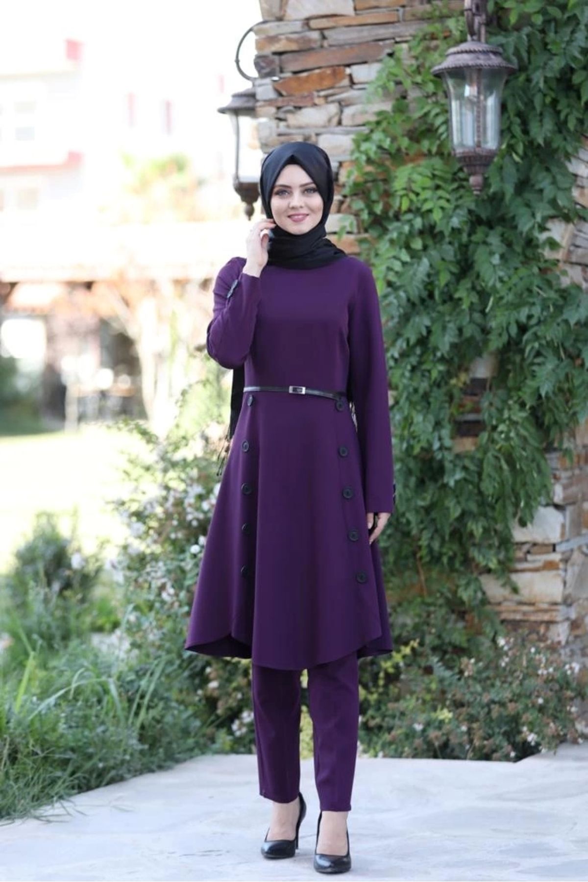 Pileli Takım Elbise Mc0035 Mürdüm Pileli Takım Elbise Mc0035 Mürdüm