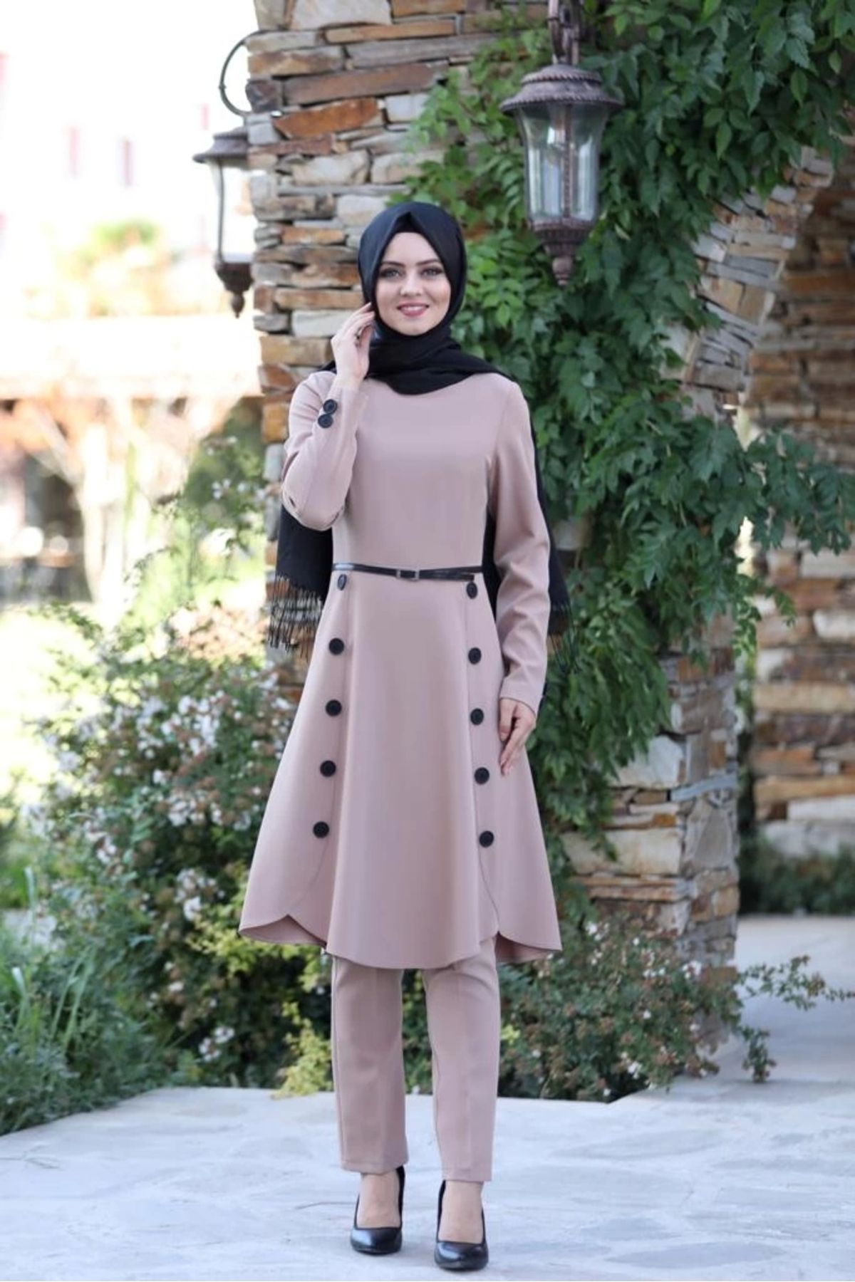 Pileli Takım Elbise Mc0035 Pudra Pileli Takım Elbise Mc0035 Pudra