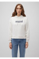 Logo Baskılı Kapüşonlu Ekru Sweatshirt 168334-81964