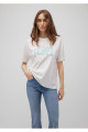 Logo Baskılı Beyaz Tişört Regular Fit / Normal Kesim 1611193-81964 Logo Baskılı Beyaz Tişört Regular Fit / Normal Kesim 1611193-81964