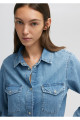Merida All Blue Indigo Si Jean Gömlek Fitted / Vücuda Oturan Kesim 1210662-86492 Merida All Blue Indigo Si Jean Gömlek Fitted / Vücuda Oturan Kesim 1210662-86492