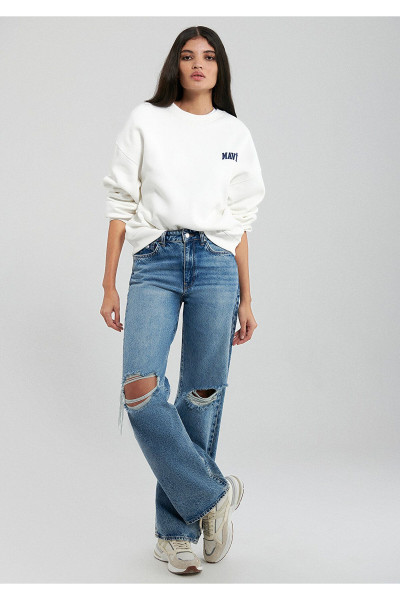 Logo Baskılı Beyaz Sweatshirt 1611600-81964 Logo Baskılı Beyaz Sweatshirt 1611600-81964