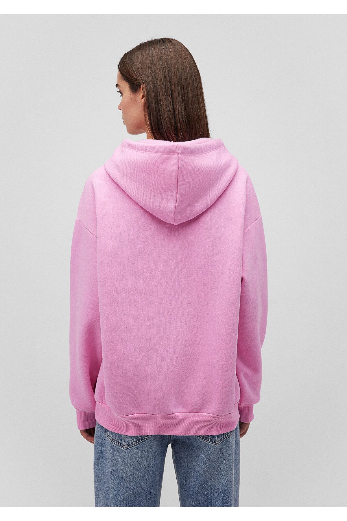 Logo Baskılı Kapüşonlu Pembe Sweatshirt 1600361-71038