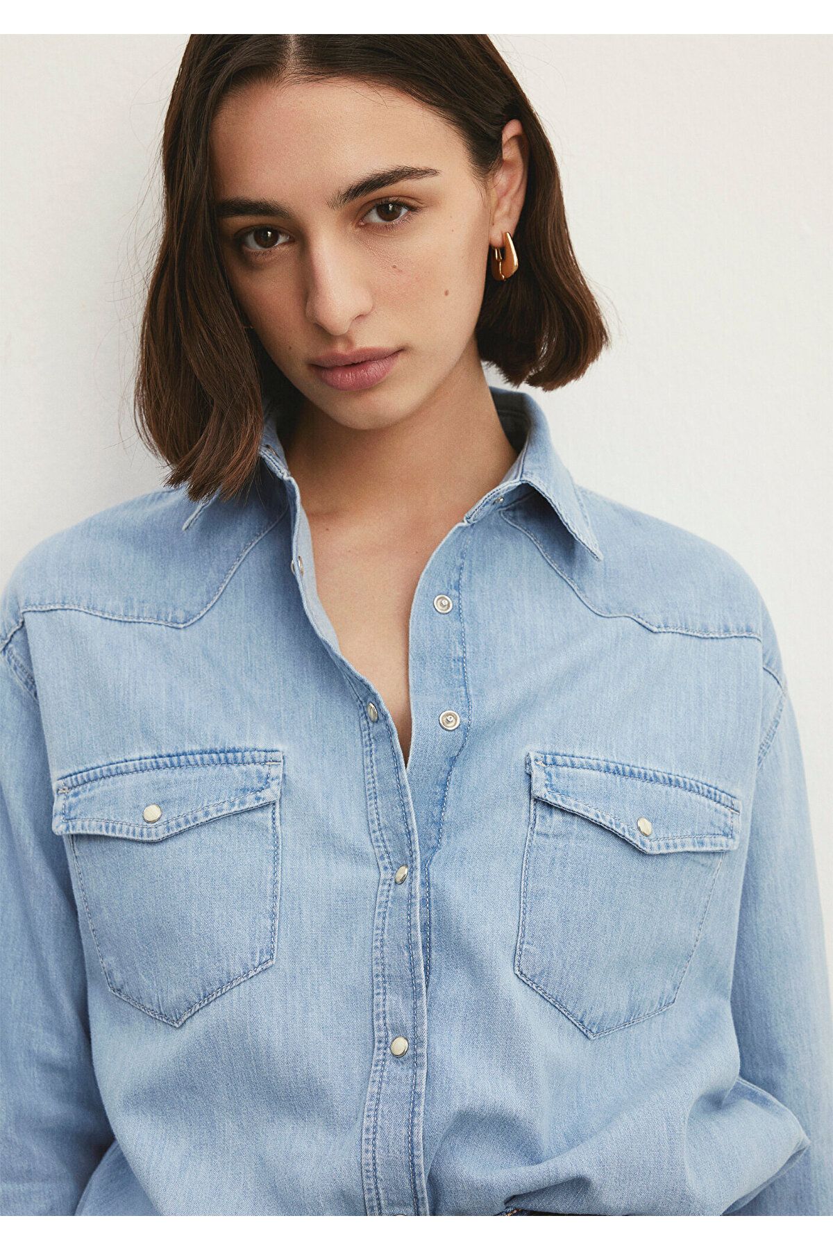 Patricia Classic Denim Buz Jean Gömlek Loose Fit / Bol Rahat Kesim 1210784-87099 Patricia Classic Denim Buz Jean Gömlek Loose Fit / Bol Rahat Kesim 1210784-87099