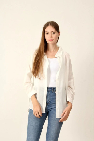 Oversize Keten Gömlek