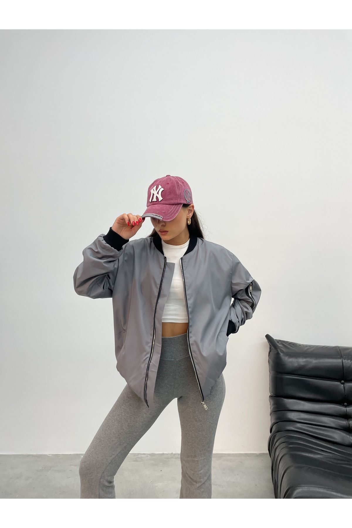 Unisex Oversize Bomber Ceket Unisex Oversize Bomber Ceket