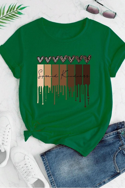 Unisex Leopar Kalp Baskılı Oversize T-shirt Unisex Leopar Kalp Baskılı Oversize T-shirt