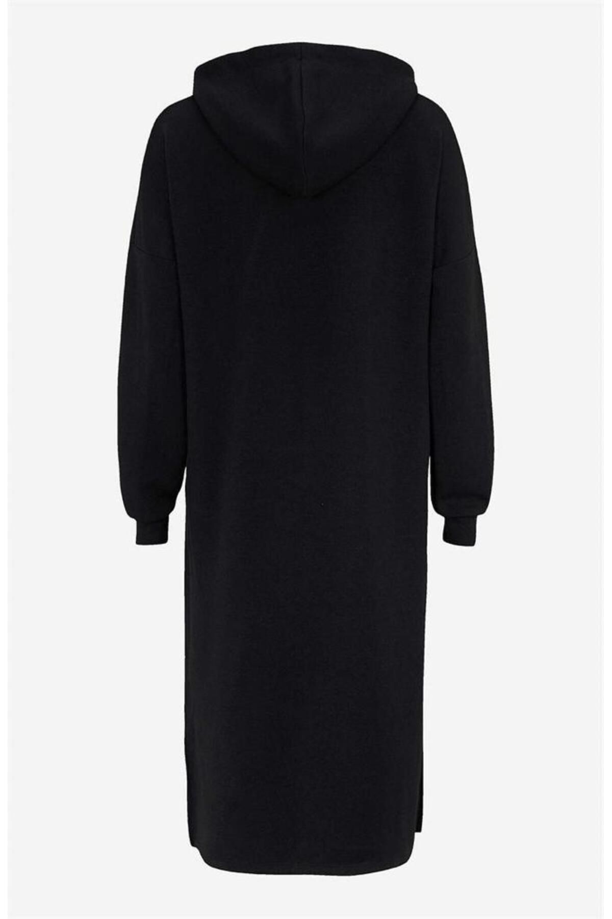 Tesettür Kapüşonlu 3 İplik Şardonlu Uzun Tunik Bluz Sweatshirt Tesettür Kapüşonlu 3 İplik Şardonlu Uzun Tunik Bluz Sweatshirt