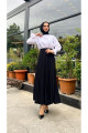 Piliseli Kloş Kalıp,(S-M-L-XL---36-48 BEDEN ARALIĞINDA),siyah Skuba Krep Etek Piliseli Kloş Kalıp,(S-M-L-XL---36-48 BEDEN ARALIĞINDA),siyah Skuba Krep Etek
