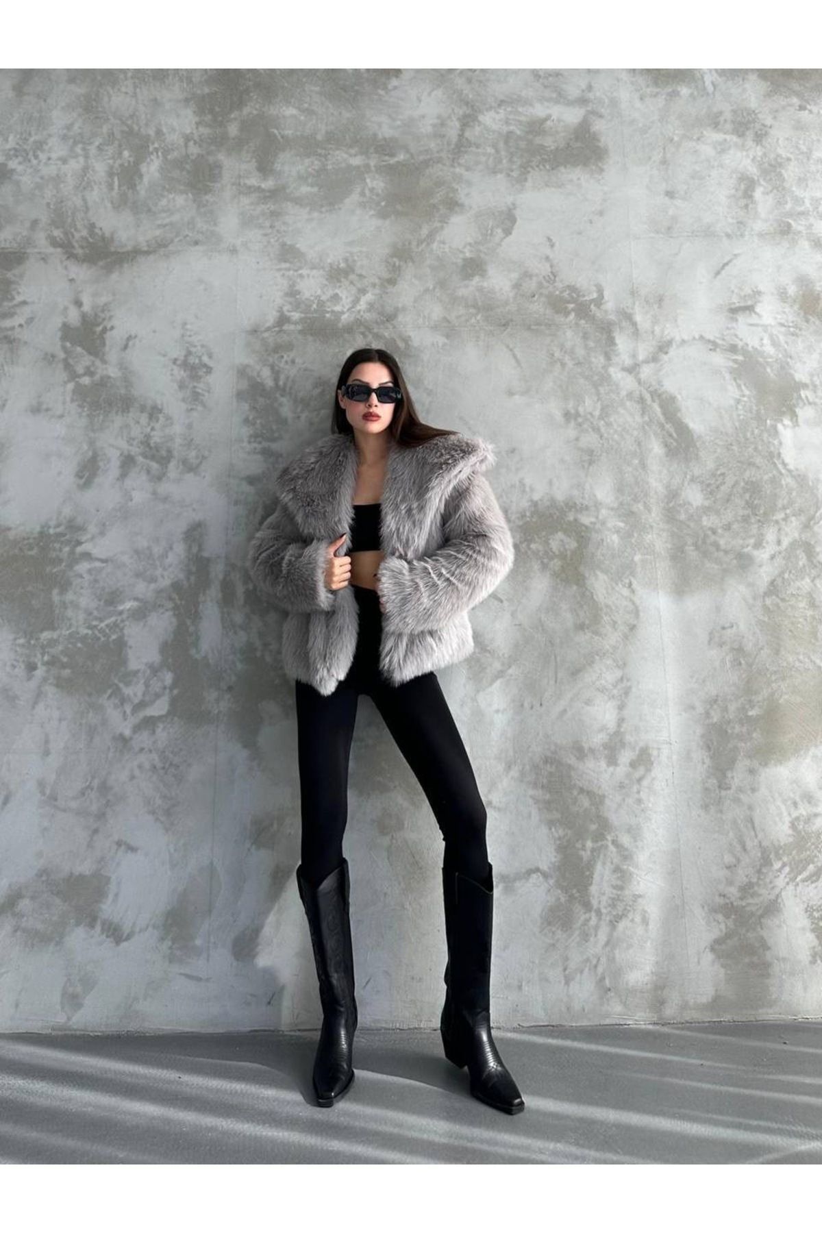 Kadın Siyah Premium Peluş Kışlık Suni Premium Kürk Mont Kadın Siyah Premium Peluş Kışlık Suni Premium Kürk Mont