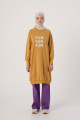 Soft Sarı Yazı Nakışlı Reglan Kol Sweat Tunik Soft Sarı Yazı Nakışlı Reglan Kol Sweat Tunik