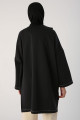 Siyah Sim Dikişli Çıtçıtlı Oversize Tunik Siyah Sim Dikişli Çıtçıtlı Oversize Tunik