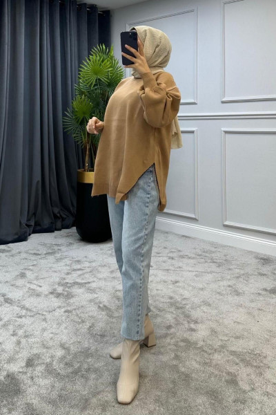 Yarı Zincirli Triko Kazak Büskivi Yarı Zincirli Triko Kazak Büskivi