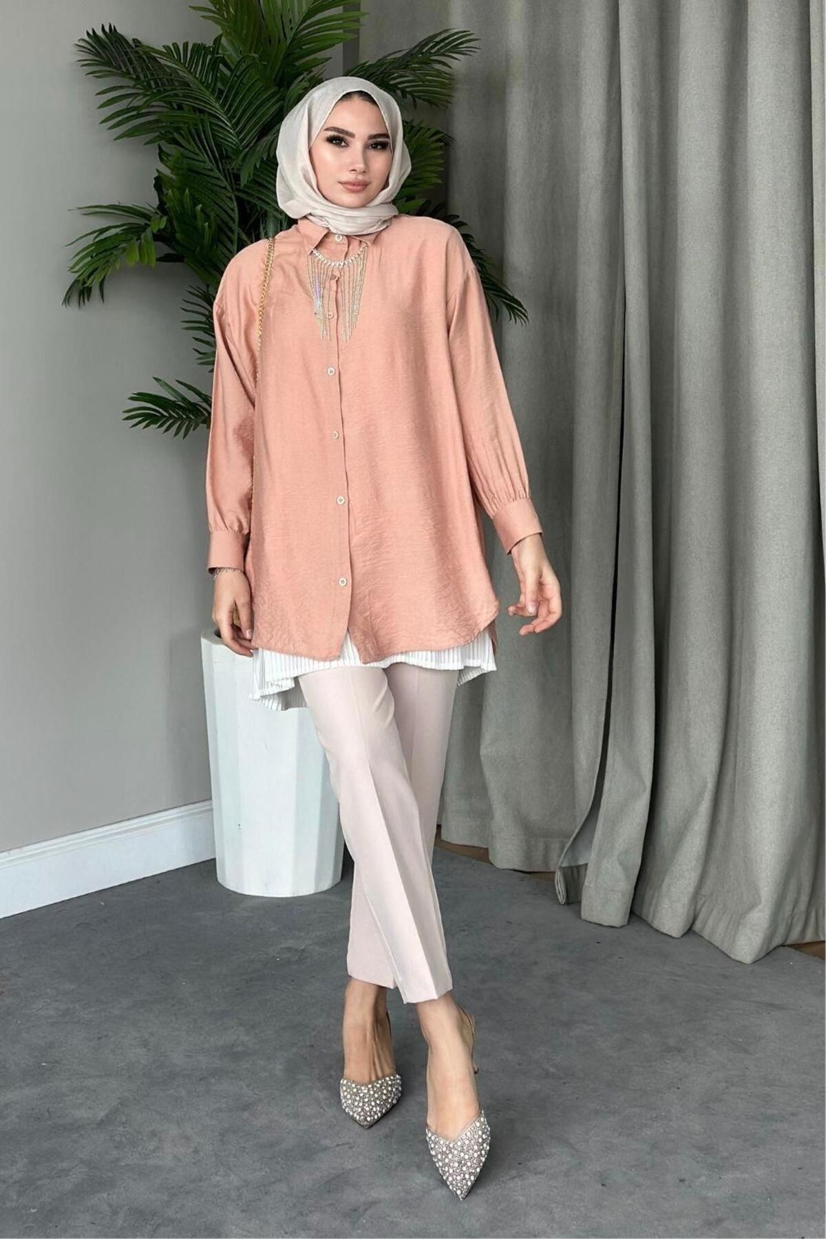 Kolyeli Tunik Camel Kolyeli Tunik Camel