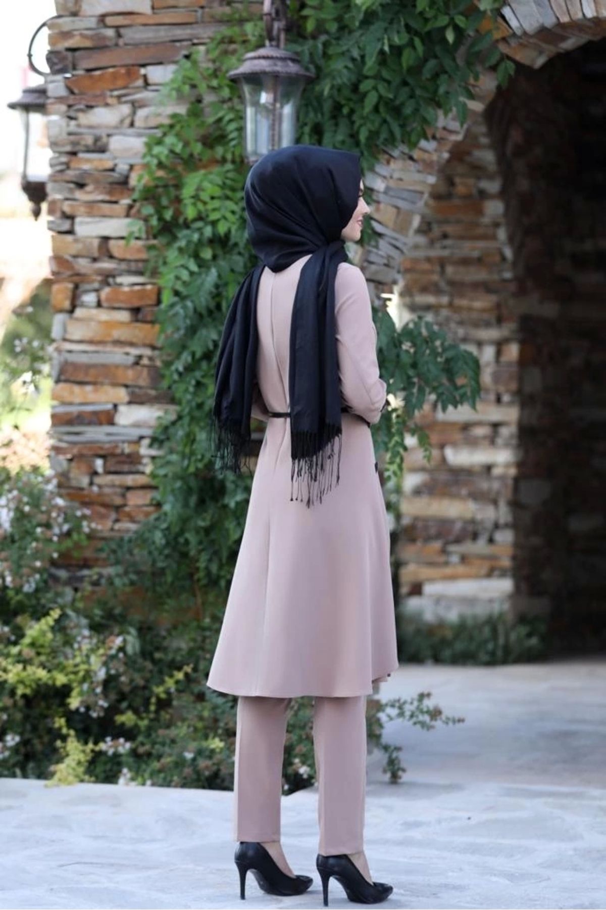 Pileli Takım Elbise Mc0035 Pudra Pileli Takım Elbise Mc0035 Pudra