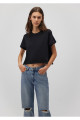 Siyah Basic Tişört Crop / Kısa Kesim 168220-900 Siyah Basic Tişört Crop / Kısa Kesim 168220-900